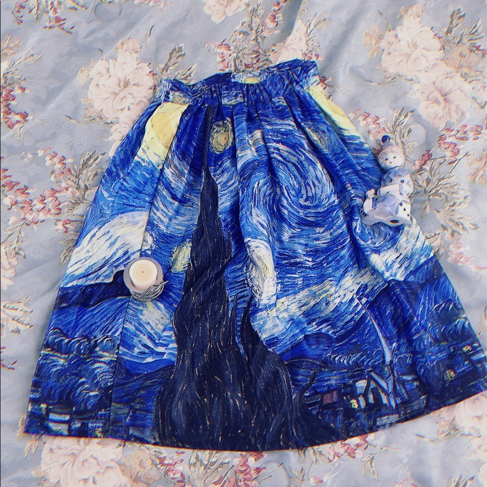 ⭐️ Gorgeous Van Gogh Starry Night Midi Skirt ⭐️